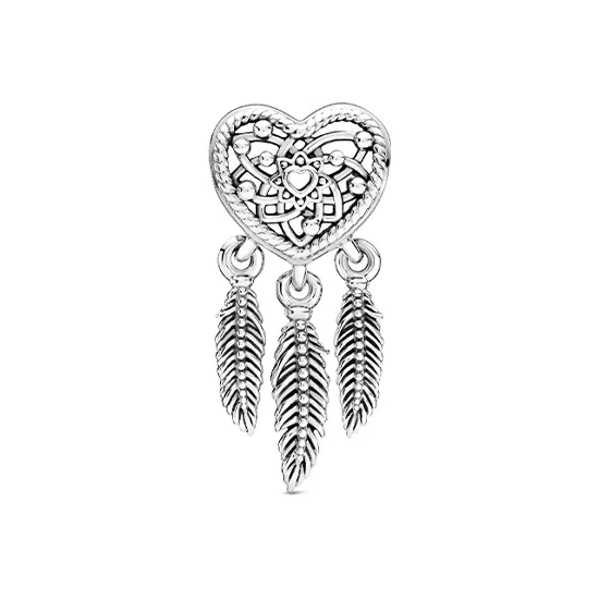 Pandora 925 Sterling Silver Feather Charms / Pendants Women's-0