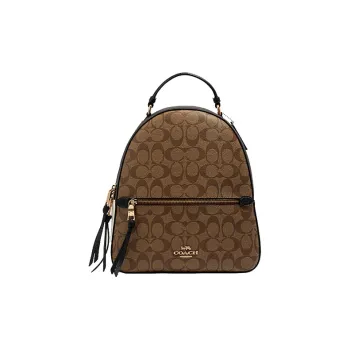 COACH Jordyn Canvas With Leather Backpack Large Size Women's Brown