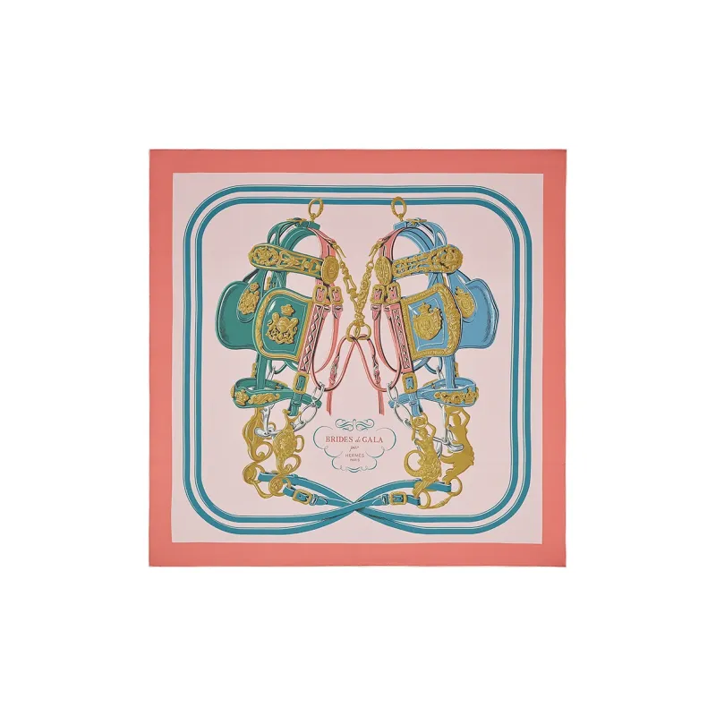 HERMES Silk Scarves Unisex Pink-1