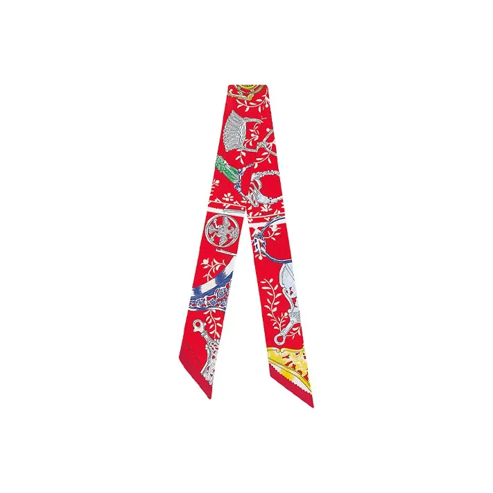 HERMES Small Silk Scarves Women's Red-0