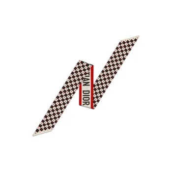 DIOR Silk Scarves Women's White/Black/Red