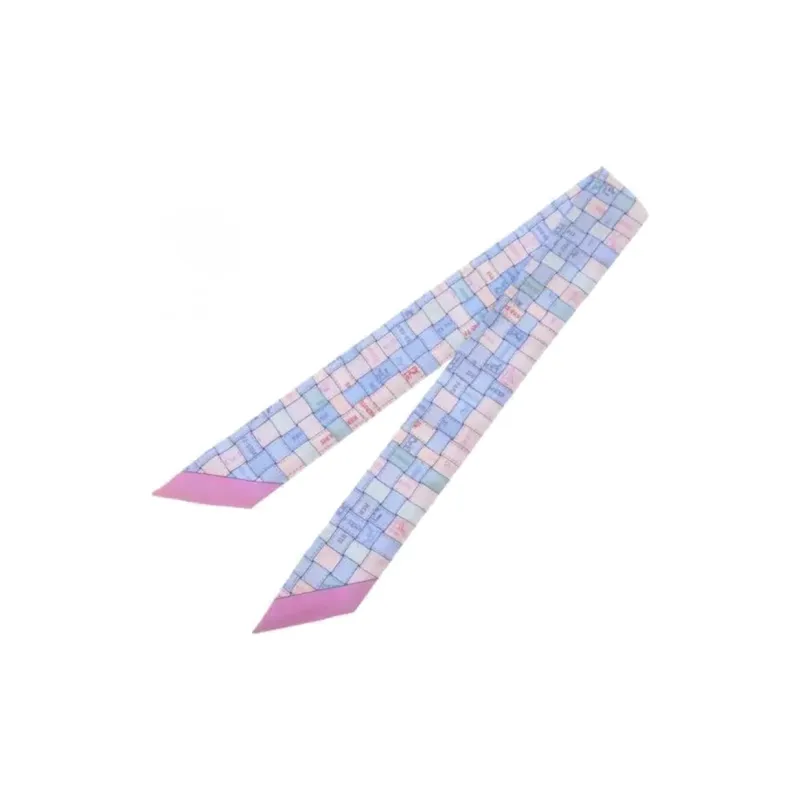 HERMES 2010s Bolduc Check Silk Scarf-1