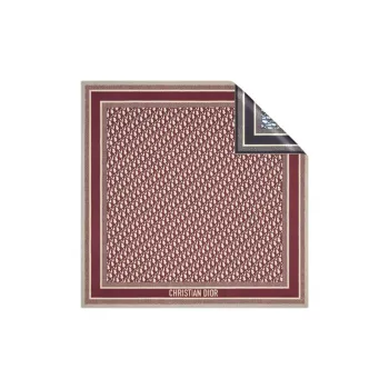 DIOR Silk Scarves Unisex Burgundy And Marine Blue