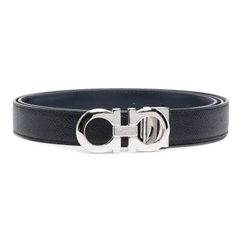Ferragamo Leather Belts Men Black/Blue