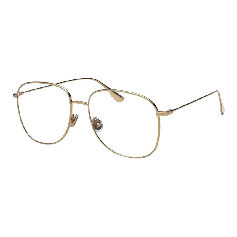 DIOR Alloy Square Eyeglass Frames Unisex Gold-0