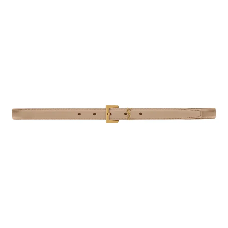 SAINT LAURENT Cassandre Thin Belt With Square Buckle In Box SAINT LAURENT Leather-0