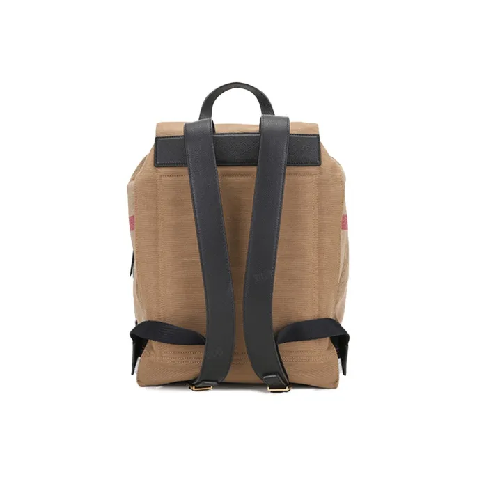 Burberry Canvas With Leather Backpack Regular Men's Yellow Brown-2
