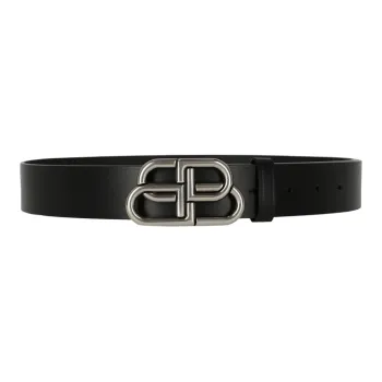 Balenciaga Iconic BB Buckle, Belt, Black, Width  3.5cm Unisex