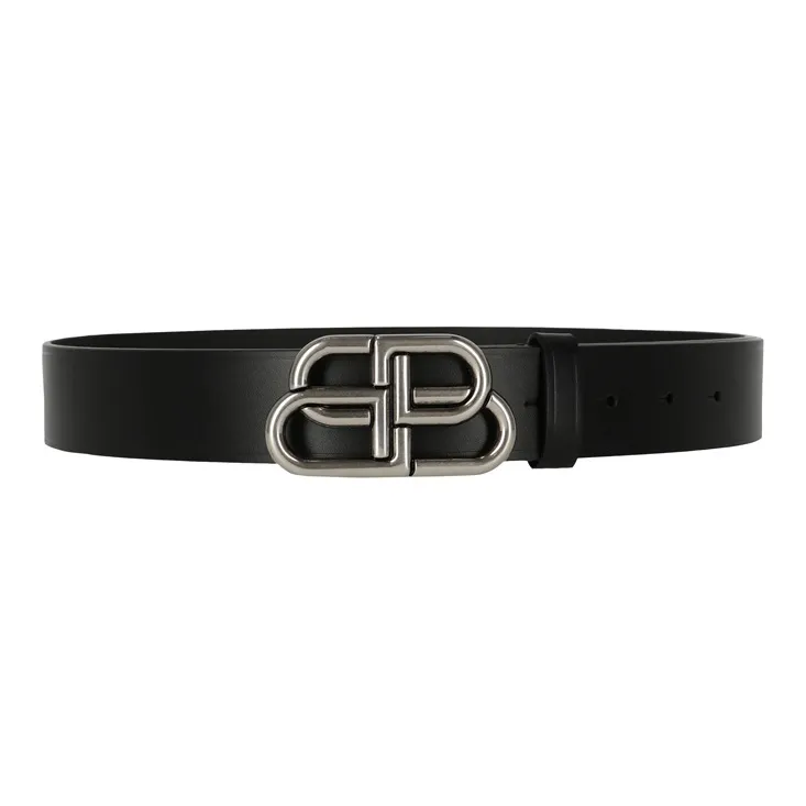 Balenciaga Iconic BB Buckle, Belt, Black, Width  3.5cm Unisex-0