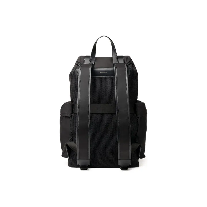 VERSACE VERSACE Cow Leather With Nylon Backpack Men's Black-1