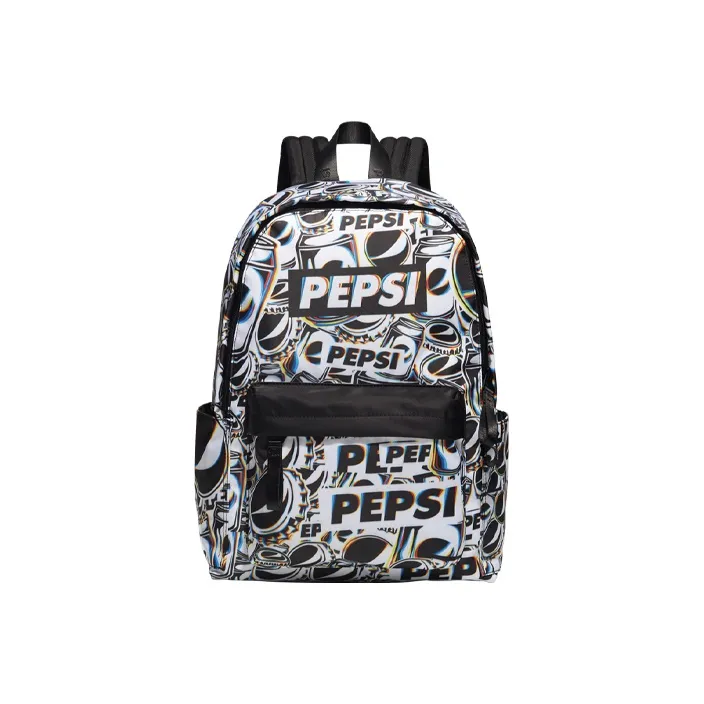 Pepsi Nylon Fabric Shoulder Bag, Crossbody Bag, Backpack Regular Unisex Black White-2
