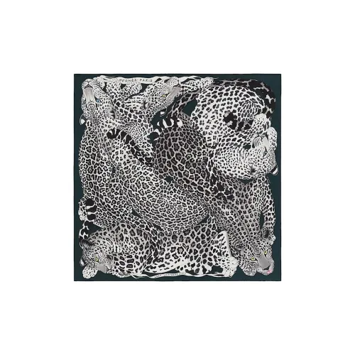 HERMES Silk Scarves Women's Gray