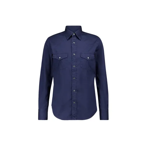 TOM FORD Shirts Men Navy Blue