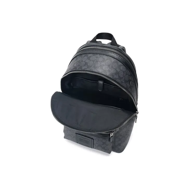 COACH Academy Canvas With Leather Backpack Tubas Men's Charcoal Black-7