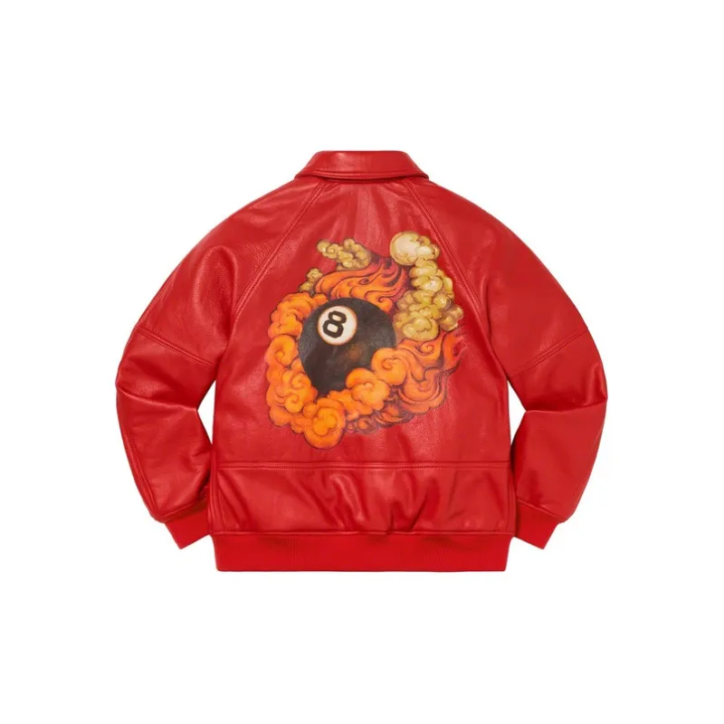 Supreme Schott Martin Wong 8 Ball Leather Varsity Jacket-1