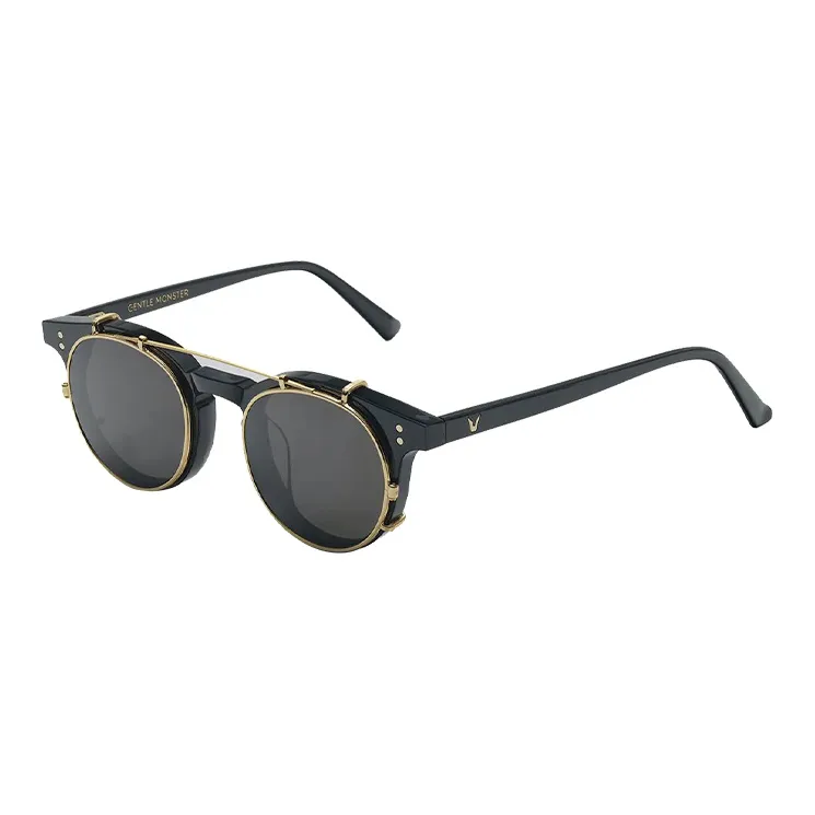 GENTLE MONSTER Plate Frame Round Eyeglass Frames Unisex Black-4