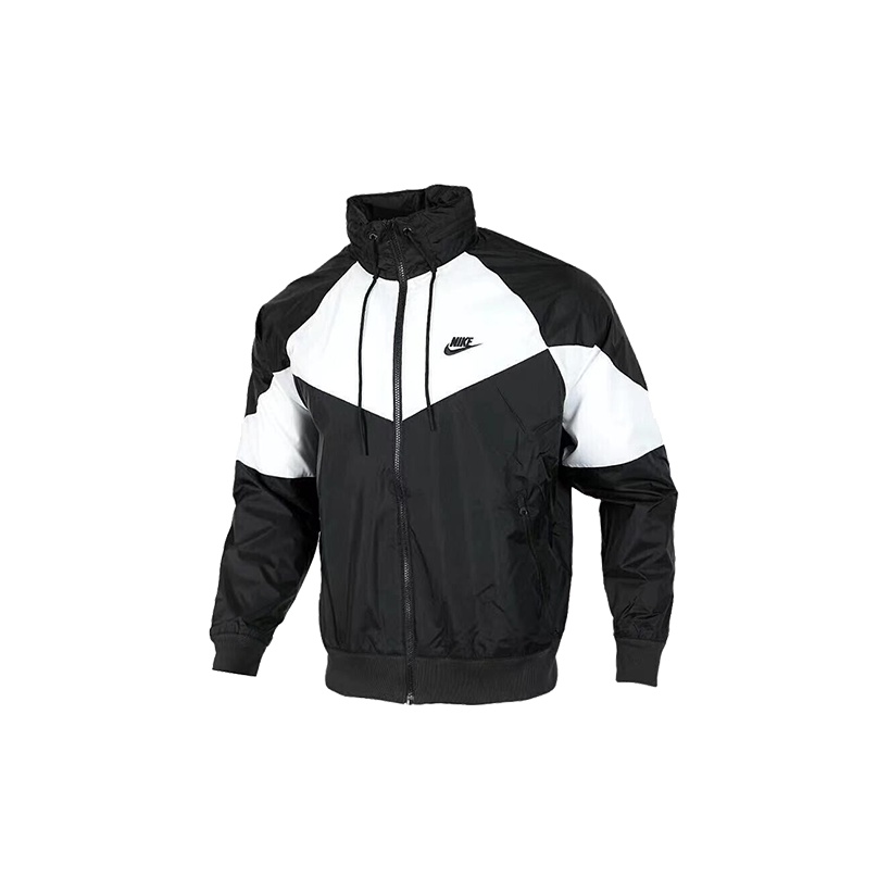 Nike mens black and white windbreaker best sale