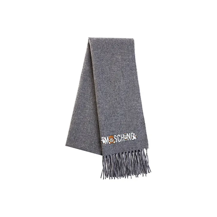 MOSCHINO Knit Scarves Unisex Dark Gray-0