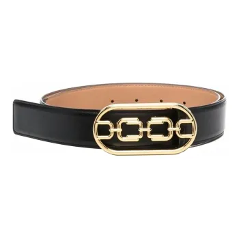 Elisabetta Franchi Leather Belts Unisex Black