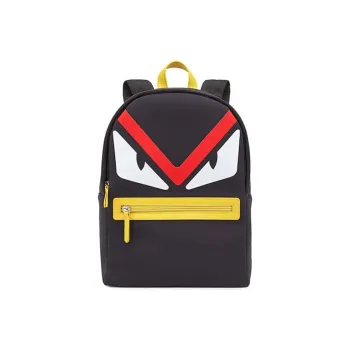 FENDI Fabric Backpack Kids' Black/Yellow/Red
