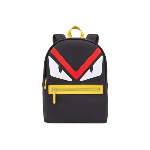 FENDI Fabric Backpack Kids' Black/Yellow/Red