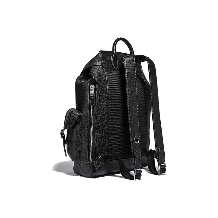 COACH Basquiat Collaboration Wells Leather Backpack Large Size Men's Black-1