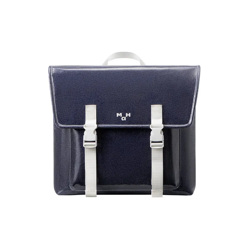 MAH Cotton Satchel Bag Backpack Regular Unisex Denim Blue-0