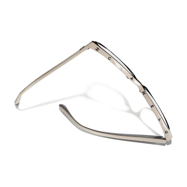 CHANEL Square Injection Molded Square Optical Glasses Unisex Black/Beige-1