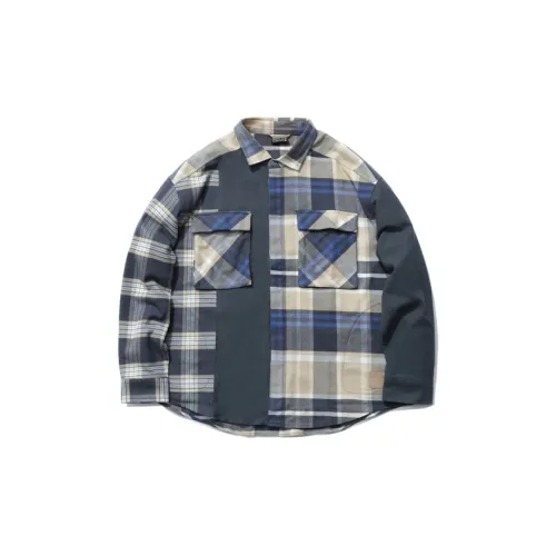 LINING Badfive Shirts Men Gray Blue Check