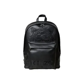 KENZO Cow Leather Backpack Large Size Men's Black