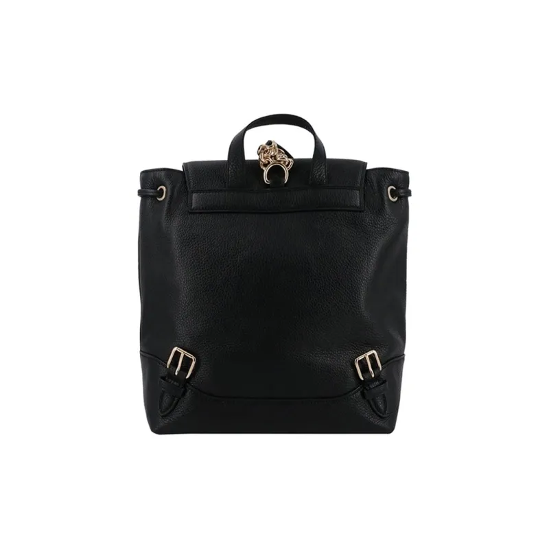 COACH Elle Litchi Grain Leather Backpack Medium Size Women's Black-1