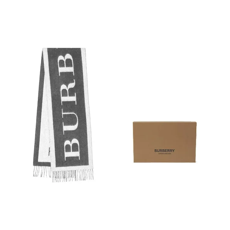 Burberry Scarves Unisex Black White-0