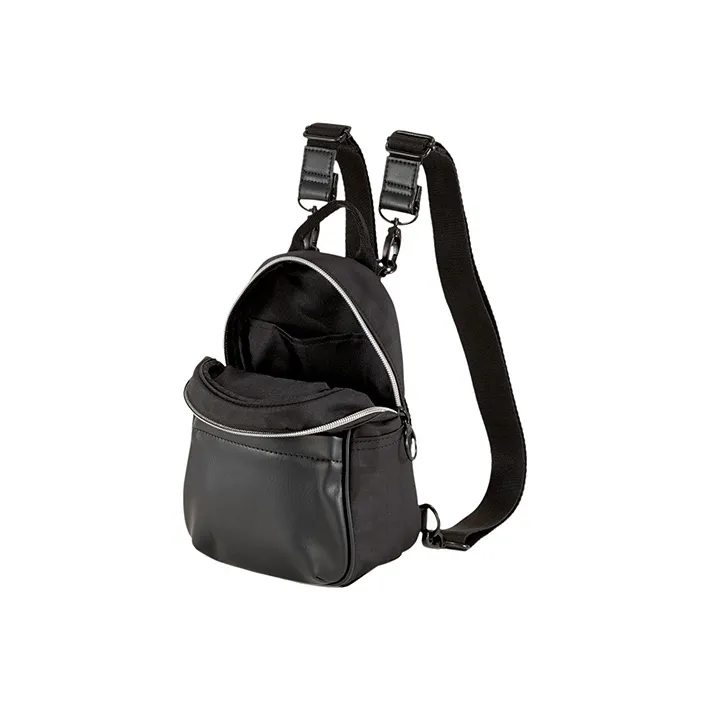 PUMA Artificial Leather Fabric Backpack Mini Unisex Black-3