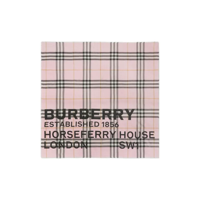 Burberry Horseferry Silk Scarves Women's Light Pink Red-0