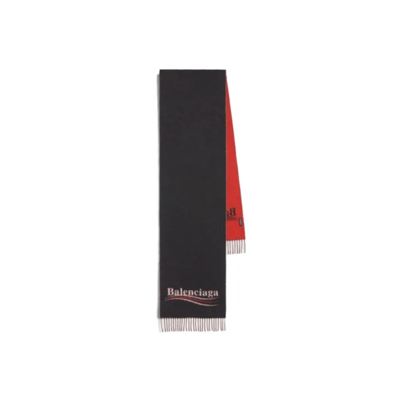 Balenciaga Knit Scarves Women's Black/Red-0