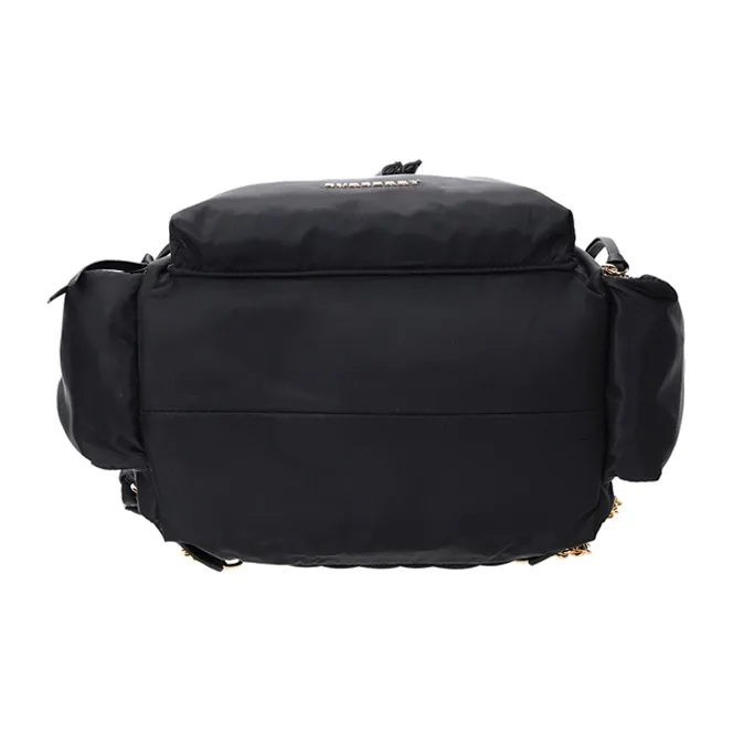 Burberry Polyamide Leather Backpack Large Size Women's Black-5