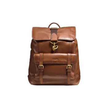 COACH Bleecker Leather Backpack Men's Vintage Brown