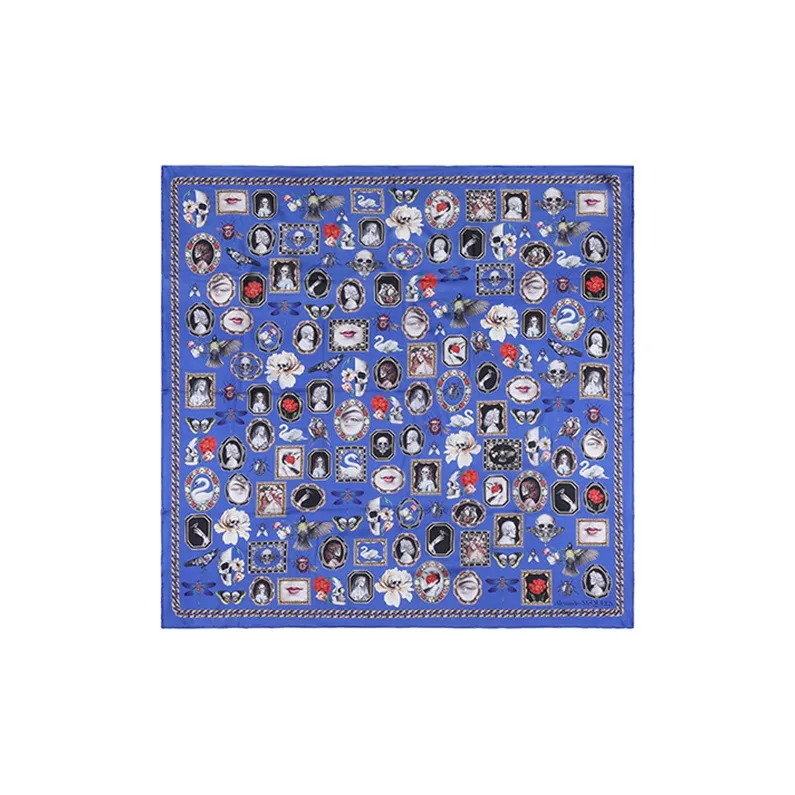 Alexander McQueen Silk Scarves Women's Blue Multicolor-2