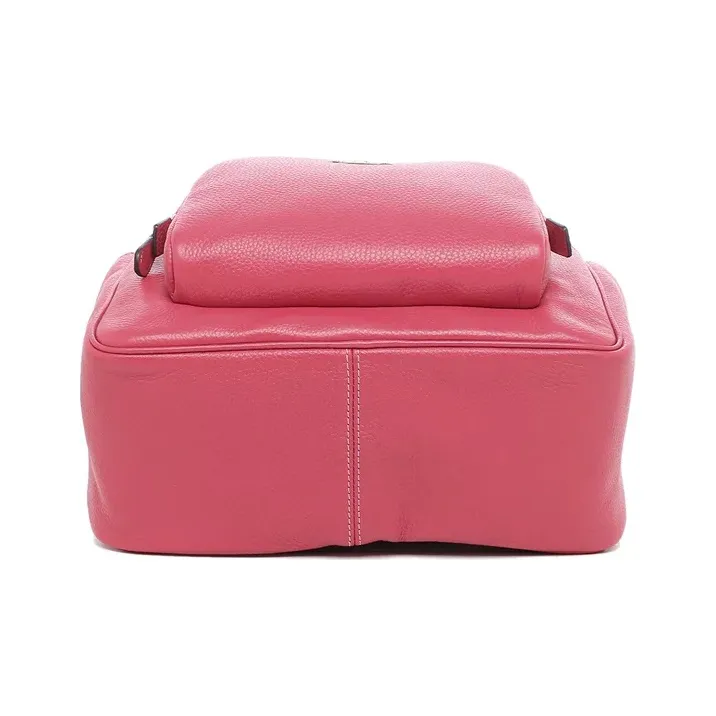 COACH Court Leather Backpack Medium Size Women's Fuchsia-4