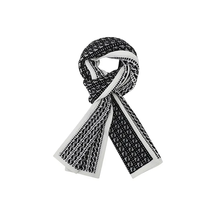 FENDI Knit Scarves Men Black White-1