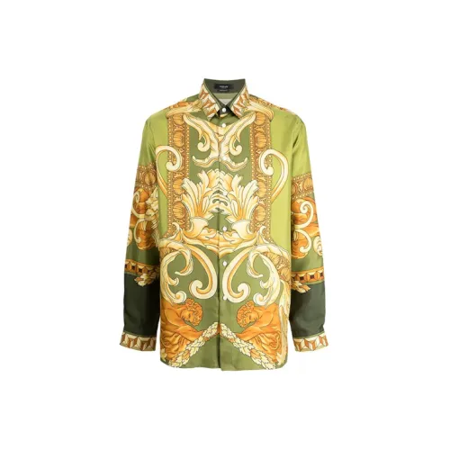 VERSACE Shirts Men Yellow Green