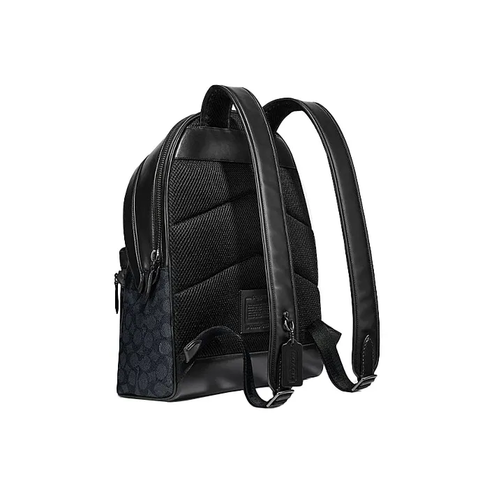 COACH Charter Coated Canvas With Calfskin Backpack Tubas Men's Black Monogram-1