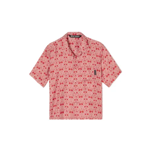 PALM ANGELS Silk Monogram Bowling Shirt 