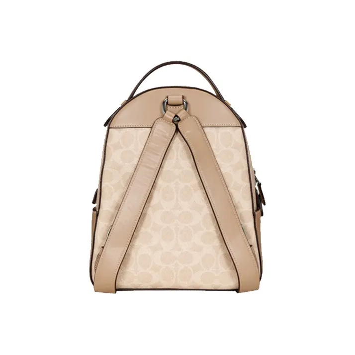 COACH Campus Canvas Backpack Small Size Women's Milk Tea Beige-2