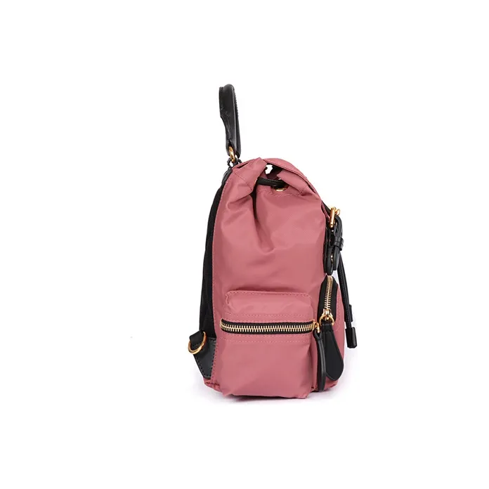 Burberry Canvas Backpack Small Size Women's Pink-3