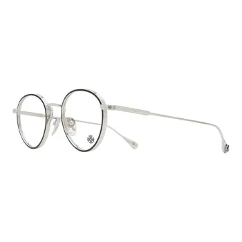 Chrome Hearts Titanium Alloy Metal Round Eyeglass Frames Unisex Black Silver