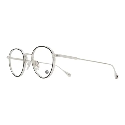 Chrome Hearts Titanium Alloy Metal Round Eyeglass Frames Unisex Black Silver