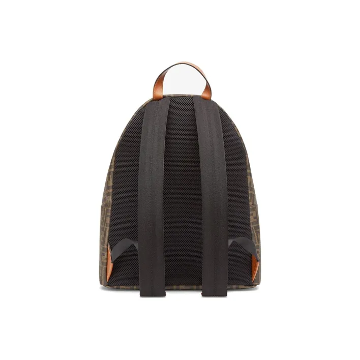 FENDI Coated Canvas With Leather Backpack Men's Brown-2