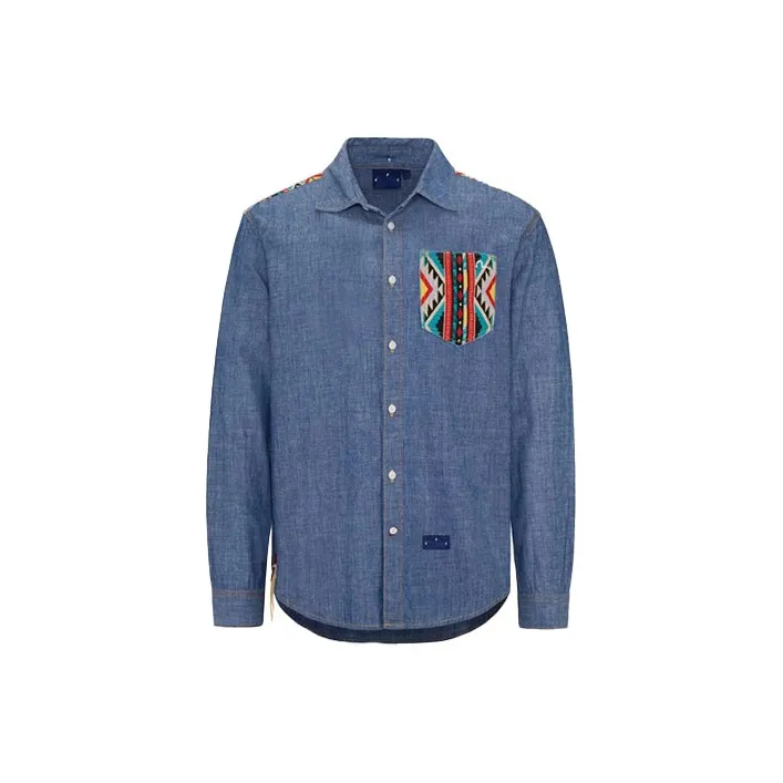 EVISU Shirts Men Blue-1