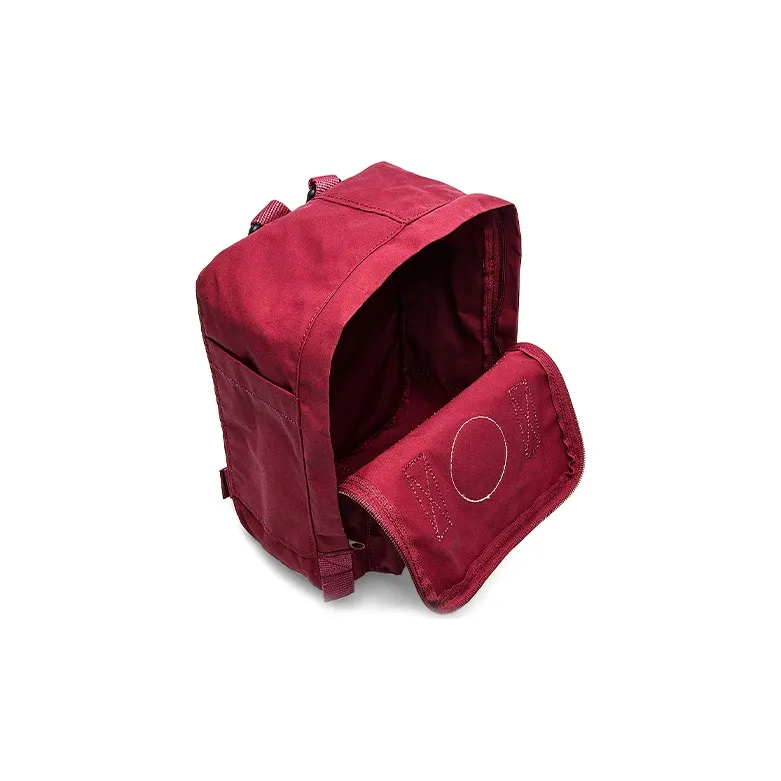 Fjallraven Leather Small IPad Backpack Unisex Bull Red-4
